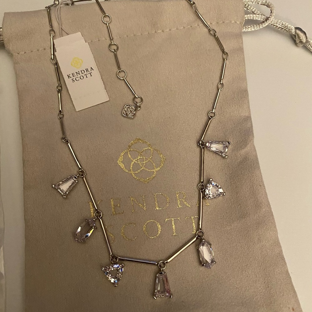 NWT Kendra Scott Blair Jewel Rhodium Necklace